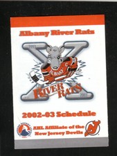 Albany River Rats--2002-03 Pocket Schedule--Lombardo's--AHL--Devils Affiliate