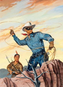 Stampa fotografica The Lone Ranger Illustrazione Arte 13 x 19" - Foto 1 di 1