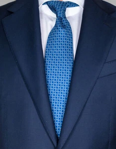 Kiton Krawatte in dunkelblau mit hellblauen Kreisen - Picture 1 of 1
