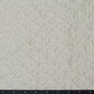 Novia Ivory Shantung Dupioni con cuentas tela 100 % seda, 44" W, por yarda, EB-909B - Imagen 1 de 3