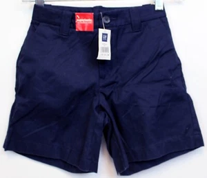 NEW Gap Kids Chino Navy Blue Slacks Shorts Unisex Girl Boy 10 Slim Adjust Waist - Picture 1 of 5