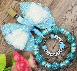 Personalised stunning pram charm in turquoise for baby boys girls - Picture 1 of 1
