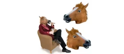 Máscaras Cabeza Caballo Marrón para Niños y Niñas, Divertida Máscara Animal Látex Foto 1 de 2