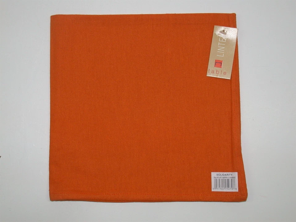 (6) Lintex 100% Cotton Napkins ~ Solidarity Orange ~ 18" x 18" **NEW** - Image 1 of 1