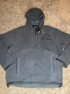 Felpa con cappuccio uomo Under Armour grigia in micropile taglia Large prezzo al pubblico consigliato $100 NUOVA - Foto 1 di 7