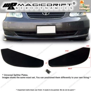 Universal Fit Front Bumper Lip Spoiler Side Aprons Canards Flat Chin Splitter PU - Bild 1 von 10