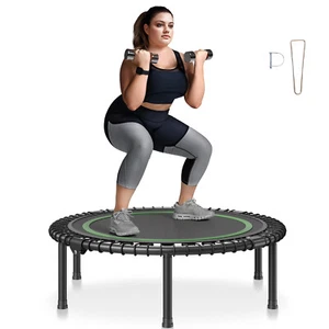40" Foldable Mini Fitness Trampoline Adults Indoor Exercise Rebounder - Picture 1 of 12
