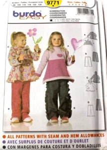 Top y pantalones Burda 9771 niñas niños 3-4-5-6-7-8 patrón de costura (capucha opcional) - Imagen 1 de 2