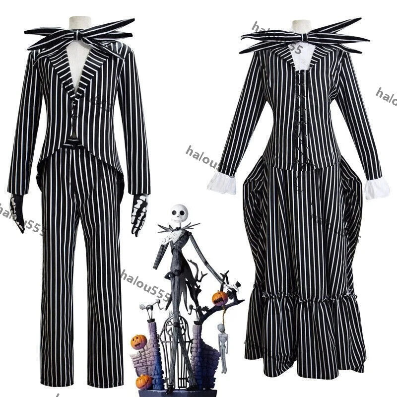 The Nightmare Before Christmas Jack Skellington Costume Oufits Cosplay Full Set - Image 1 of 4