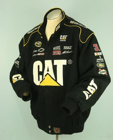 Men's Vintage CAT Jeff Burton NASCAR Racing Jacket, XL Cover