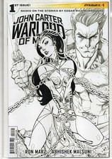 JOHN CARTER WARLORD of MARS 1 J Scott Campbell 1:50 B&W Sketch VARIANT 2014