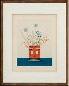 Mary Faulconer Post and Thistle 1982 signiert Limited Edition Serigraphie gerahmt 29 - Bild 1 von 1