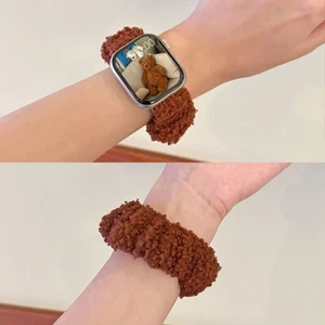 Hochwertiges Plüsch Uhrenarmband Armband elastisch f Apple Watch Series 7/8 41mm - Bild 1 von 13
