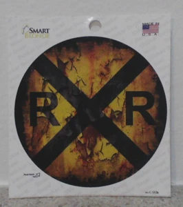 Círculo de aspecto oxidado de cruce de ferrocarril - calcomanía adhesiva de 3" - Imagen 1 de 1