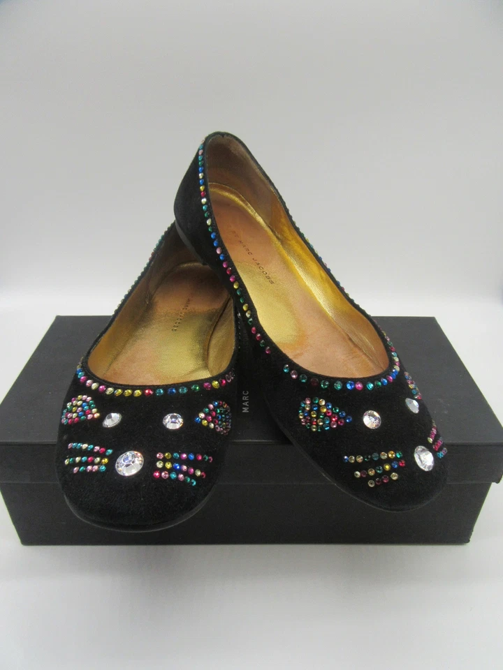 MARC BY MARC JACOBS NEGRO CARA DE GATITO CRISTAL PLANOS talla 39,5 Foto 1 de 4