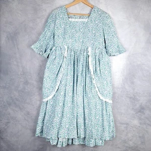 Floral Polonaise Dress Womens 14 Short Prairie Bustle Victorian Cottage - Picture 1 of 24