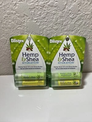 ¡NUEVO! 2x Blistex Bálsamo labial hidratación de cáñamo y karité 2pk vainilla menta y piña colada Foto 1 de 2