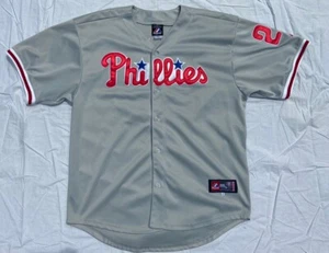 Chase Utley #26 Philadelphia Phillies MLB Majestic Grey Road Jersey Men's Size52 - Picture 1 of 7