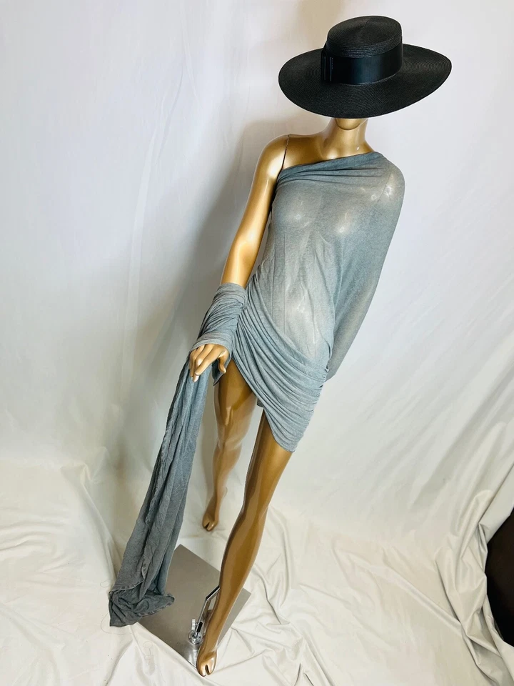 /m Designer Fabric Essentials Sheer Wool Viscose Grey Light Jersey Sweatshirt Ba - Image 1 of 4