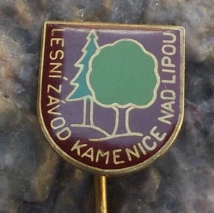 Antike Tschechoslowakei Staatsforstkommission Kamenice Lipou Wald Pin Anstecker - Bild 1 von 3