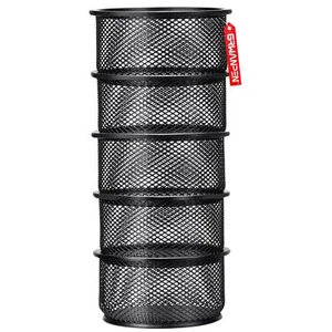 Stackable Desk Mesh Holder Black Paper Clip Organizer Container 5 Pack - Picture 1 of 6