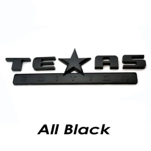 1PC TEXAS EDITION EMBLEM All Black CHEVY SILVERADO SIERRA UNIVERSAL DECAL - Picture 1 of 4