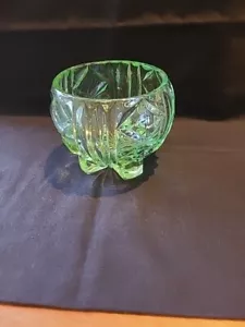 Vintage Bagley Green Glass Rose Bowl 'Duchess' Pattern #3103 - Picture 1 of 17