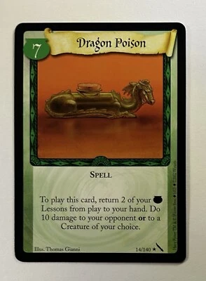 HARRY POTTER TCG CARD CHAMBER OF SECRETS DRAGON POISON 14/140 RARE UNPLAYED - Image 1 of 2