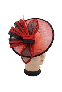 Large Flower Feather Hair Hat Fascinator Headband Clip Wedding Royal Ascot Race - Picture 1 of 11
