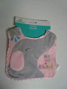 My First Easter Infant Mädchen Lätzchen Elefant Plüsch Rosa Satin - 04Neu - Bild 1 von 3