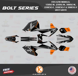 Graphics Kit for KTM 150/250/300XC-W & 250/350/500EXC-F 2017-19 Bolt-Orange - Picture 1 of 6
