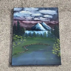 ORIGINAL OOAK BLUE RIDGE MOUNTAINS Peaks of Otter Storm Oil Painting ❤️sj10m3 - Picture 1 of 9