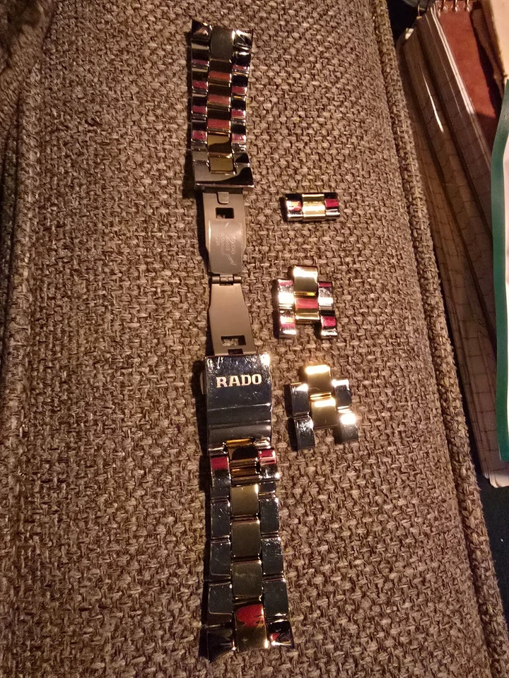 rado coupole correa de reloj de acero inoxidable y oro, pulsera Foto 1 de 1