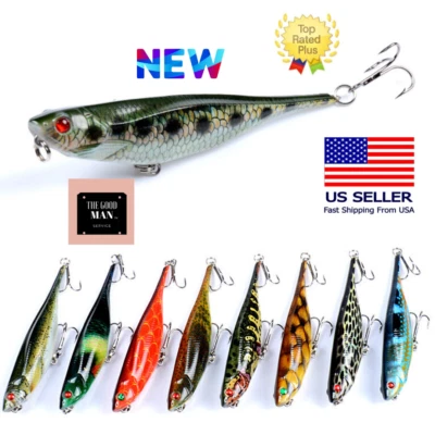 HIGH QUALITY 3D Inshore Top Pencil 4" Topwater Walker Redfish & Striper Lure NEW - Image 1 of 4