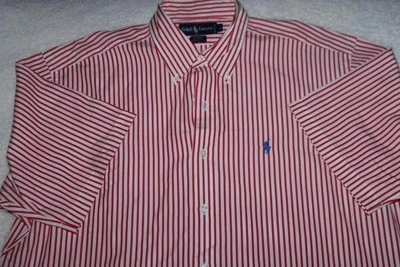 VINTAGE 90s POLO RALPH LAUREN BLAIRE MENS CASUAL BUTTON DOWN SHIRT RED LARGE NEW - Image 1 of 4