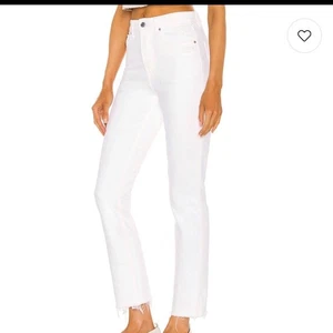 GRlFRND White High Rise Straight Leg 27 Distressed Frayed Hem Jeans Women's Size - Picture 1 of 11