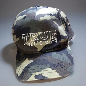 Men’s Baseball Type Cap TRUE RELIGION Camo OS 100% Cotton TAG $59. - Picture 1 of 6