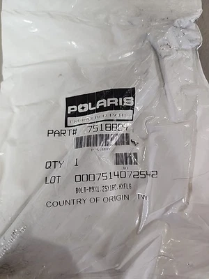 Polaris HEX FLANGE BOLT, 9 MM X 1.25 MM 7518804 OEM NEW - Image 1 of 4