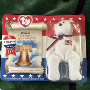 SELLADO TY Beanie Babie Libearty The Bear McDonald’s Juguete NUEVO - Imagen 1 de 2