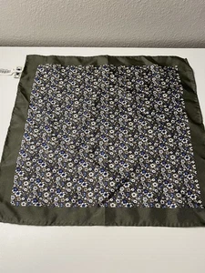 JOSEPH ABBOUD Pañuelo de Seda Para Hombres Verde Estampado Floral Bolsillo Cuadrado 13" Nuevo con Etiquetas - Imagen 1 de 10