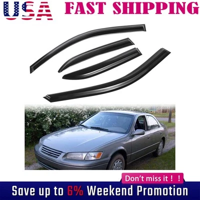 Para Toyota Camry 97-01 Viseras de Ventana Sol Lluvia Deflectores de Ventilación Viento Mugen Foto 1 de 4