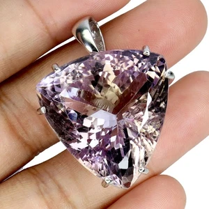 925 Sterling Silber Anhänger Trillant Ametrin 53ct Handarbeit Edelstein Schmuck - Bild 1 von 14