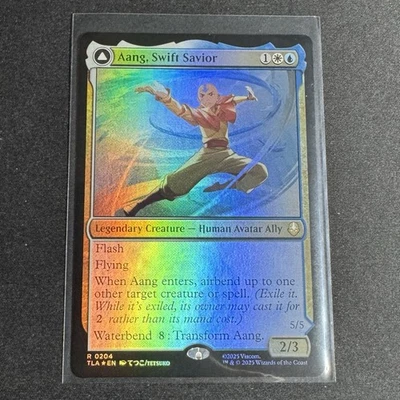 MtG TCG: Avatar TLA, Aang, Swift Savior / Aang and La, Ocean's Fury FOIL #0165 R - Image 1 of 2