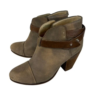 Rag & Bone Women's Harrow Distressed Suede Ankle Booties Stacked Heel Size 7.5  - Image 1 of 4