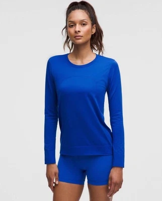 Lululemon Women's Sz 4 Blue Swiftly Tech Top Long Sleeve Run Yoga Shirt - Image 1 of 4