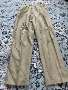 GAP VTG Linen Trouser Pants Women's 10 Green Preppy Career Classic Hong Kong - Picture 1 of 10