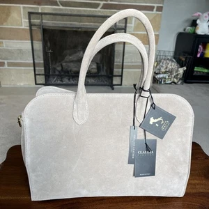 Claudia Firenze Genuine Italian Suede Bag ( Anna Lou ) Beige15” L X 8” W X 11”H - Picture 1 of 9