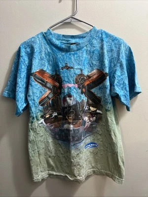 Star Wars Vtg Pod Racing T-Shirt Youth Kids Size Large  Anakin Skywalker AOP - Image 1 of 3