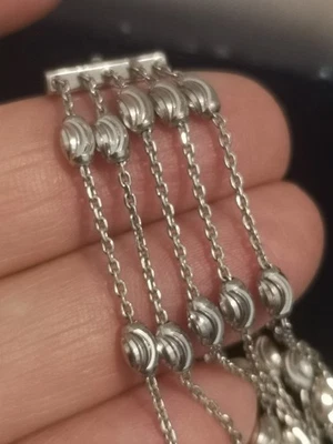 Italian 925 Sterling Silver % Chain Modernist  Bracelet 17 cm's Lovely Design - Image 1 of 4