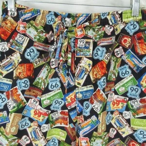 The Cats Pajamas PJ Lounge Pants Route 66 Travel Collage Mens Medium Pockets - Picture 1 of 11